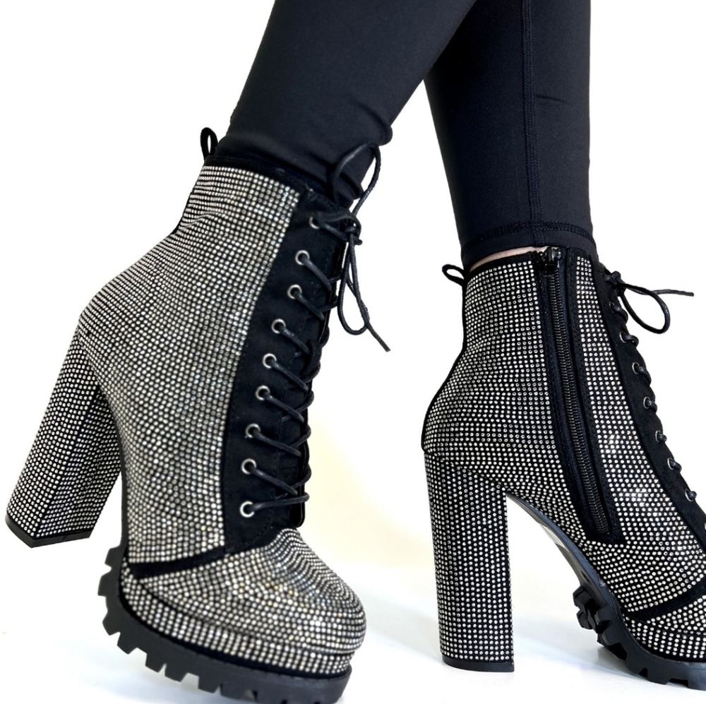 Wild Diva BLING Rhinestone Ankle Boots
